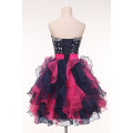 Hot Sale Stock Strapless Sequins De Organza Vestido De Baile Vestido Curto CL4976